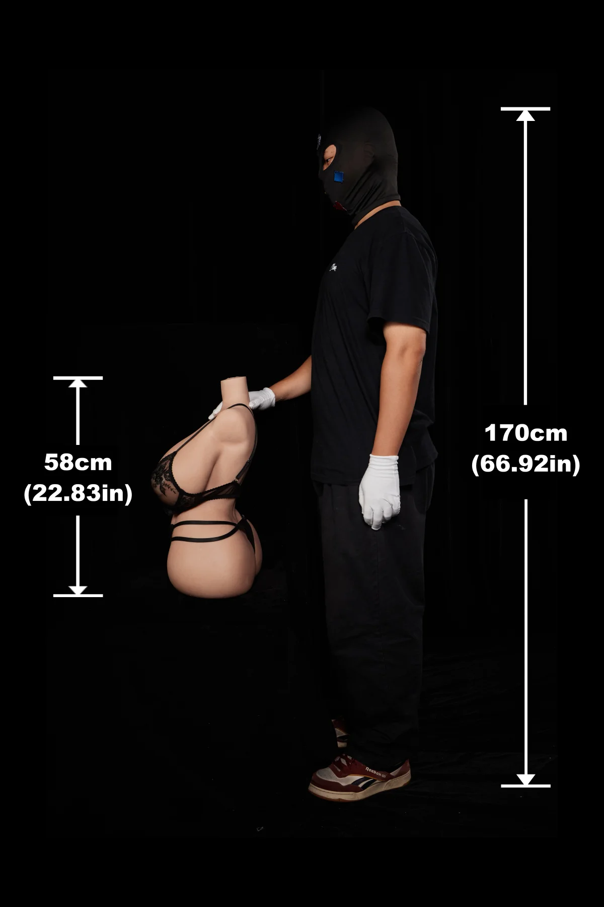 58cm (1ft11) I CUP Real Skin Texture Silicone Sex Doll Torso PW-U58, Head N/A